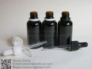 30 ML noir verre oilver bouteille d'huile avec <span class=keywords><strong>dameur</strong></span> gouttes évidente - Product Image 3