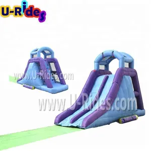 Chất Lượng Cao Màu Tím Nhỏ Nhà Sử Dụng Đôi Trượt Nước Thương Mại Cấp Inflatable Trượt Nước Với Leo Núi WA