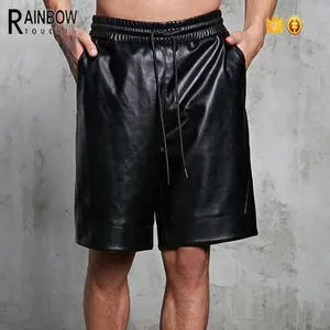 <span class=keywords><strong>Pantaloncini</strong></span> Bermuda in <span class=keywords><strong>Pelle</strong></span> da Uomo Personalizzati, Traspiranti, con Vita Media e Coulisse, Lunghezza al Ginocchio - Product Image 1