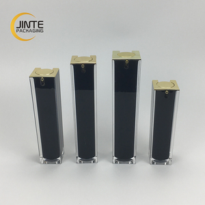 Flacone di Lusso Quadrato in Acrilico per Cosmetici 30ml 1oz 50ml, Flacone Nero in Acrilico per Lozioni per Confezioni di Prodotti per la Cura della Pelle - Product Image 2