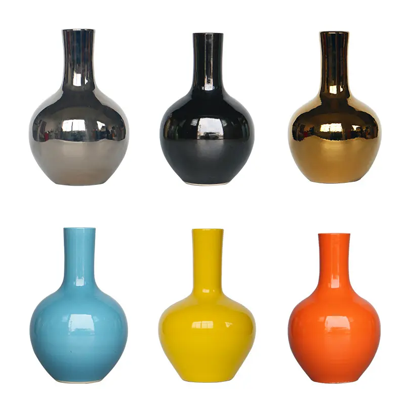 Different color ceramic flower vase with classic design