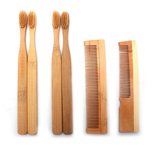 Baru Desain Terbaik Penjual Kayu Bambu Sikat Gigi dan Sisir 100% Biodegradable Ramah Lingkungan Kualitas Tinggi Sikat Gigi - Product Image 1