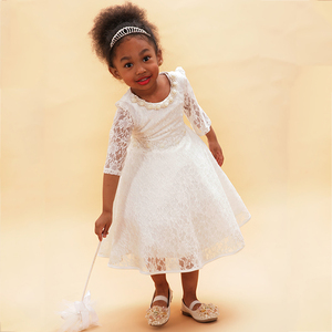 Precio barato encantadora <span class=keywords><strong>princesa</strong></span> de hadas puro encaje de tul blanco vestido de la muchacha de flor - Product Image 5