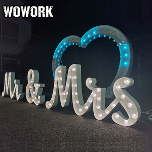<span class=keywords><strong>Arche</strong></span> en forme de cœur géante illuminée RGB en métal blanc WOWORK Fushun 2026 pour mariage, événement, fête, accessoires - Product Image 1