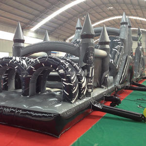Pista de Obstáculos Inflable Negra Personalizada para Adultos, Material de PVC, Tamaño 18x3.5x5.5m, Capacidad para 10 Personas, para Uso en Exteriores - Product Image 2