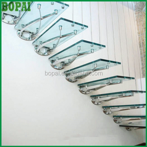 Cadre en acier inoxydable <span class=keywords><strong>rampe</strong></span> d'<span class=keywords><strong>escalier</strong></span> droite pour <span class=keywords><strong>marches</strong></span> en verre sans contremarches - Product Image 6