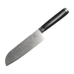 厂家直销供应VG10 cuchillo santoku高碳不锈钢厨房santoku刀mikata木柄