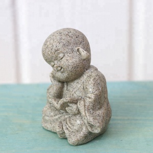 彫刻を笑う赤ちゃんの仏像ミニ楽しい僧侶瞑想置物家の装飾
