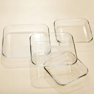 正方形ガラスプレート透明ガラスディナープレート中国メーカー