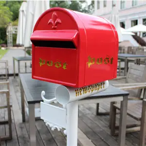 JHC-1022 Cast Aluminum Mailbox And Post/ Letterbox Free Standing/ Christmas Postbox