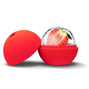 Kích Thước Lớn Silicone Ice Ball Silicone Ice Maker Sphere Khuôn Tổ Ong Ice Tray Với Nắp Đậy