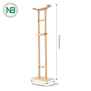 Salno — porte-manteau en bambou Antique, moderne, avec crochets, <span class=keywords><strong>Style</strong></span> <span class=keywords><strong>scandinave</strong></span>, pour salle de bain - Product Image 2