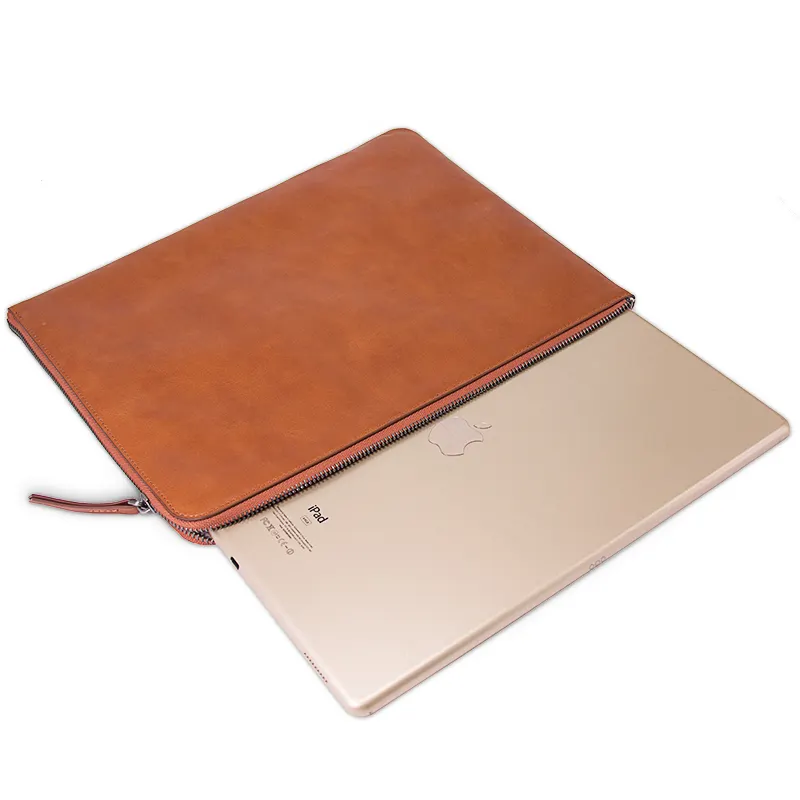 Reizen draagbare lederen rits pouch beschermhoes tablet tablet waterdichte tablet leather case voor iPad tas