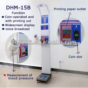 Penjual Ulstasonik Bmi Pengukur Tinggi dan Berat Badan Mesin Tekanan Darah dengan Coiner dan DHM-15B Printer