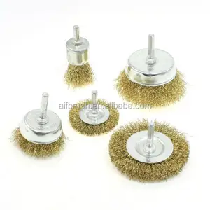 5 PCS Brass Wire Brush Set For Hand Electric Drill