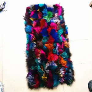 ALICEFUR High quality wholesale customized design Real genuine colorful fox fur plate