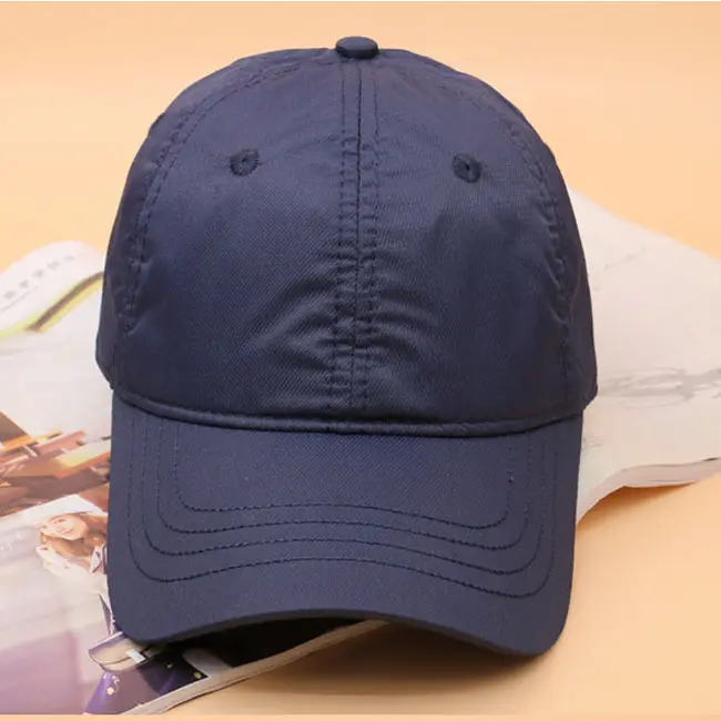 रिक्त टोपी के साथ कस्टम लोगो, पानी के सबूत त्वरित सूखी 6 पैनल कपास बेसबॉल कैप्स/यूवी एसपीएफ़ 50 रनिंग टोपी