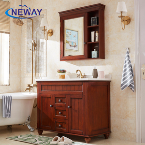 Solid Kayu Kamar Mandi Rumah Gaya Amerika Vanity