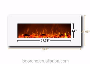 50英寸白色发光二极管火焰壁挂式电壁炉遥控智能家居兼容酒店使用英语支持 - Product Image 5
