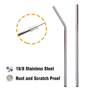 Cannuccia Riutilizzabile Portatile in Acciaio Inossidabile Ecologico con Punta in Gomma Curva - Product Image 3