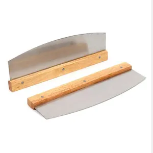 14in Stainless Steel Pizza Cutter Slicer High Quality Pizza Waffles and Dough Cutters With Wooden Handle Cutting