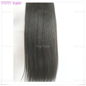 Top Virgin light yaki straight top quality silicone clip in hair extension