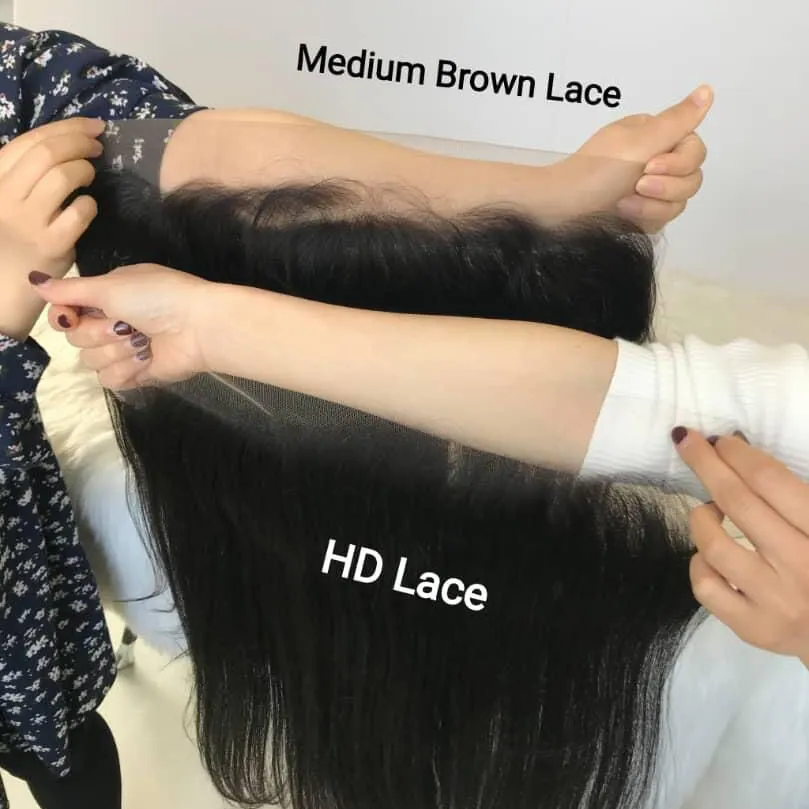 Perruque Lace Closure wig brésilienne — princess, cheveux naturels, élastique, avec Film HD Transparent