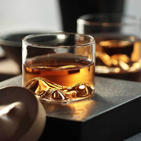 Lot de tasses à thé créatives en verre épais transparent résistant à la chaleur, 125 ml et 120 ml, avec plateau en bois – Vente en gros