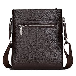 Borsa a <span class=keywords><strong>tracolla</strong></span> da <span class=keywords><strong>uomo</strong></span> in vera Cow Top in pelle a grana con chiusura a cerniera con Design a portafoglio lungo - Product Image 1