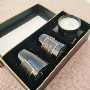 럭셔리 아로마 간장 왁스 부드러운 유리 촛불 항아리 향기로운 촛불 선물 상자