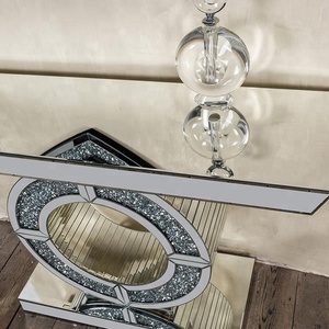 Set di Specchio Console <span class=keywords><strong>e</strong></span> Tavolo Grande con Diamanti Incastonati per Soggiorno - Product Image 4
