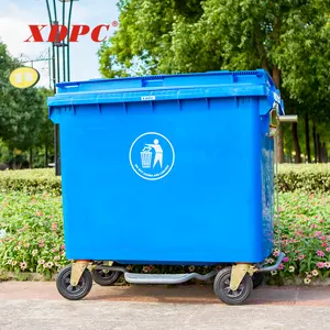 Cubo de basura con ruedas para el público, plástico hdpe para agricultura, al mejor precio de China