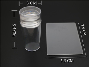 Tampon à ongles professionnel transparent en silicone <span class=keywords><strong>de</strong></span> 2,8 cm avec raclette, outils d'impression pour manucure DIY - Product Image 2