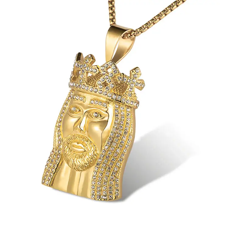 Marlary Stainless Steel Men Pendant Hip Hop Jesus Bling Piece Jewelry Charms