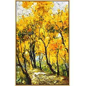 Brand new handmade modern oil trees canvas oil art painting for living room decoration