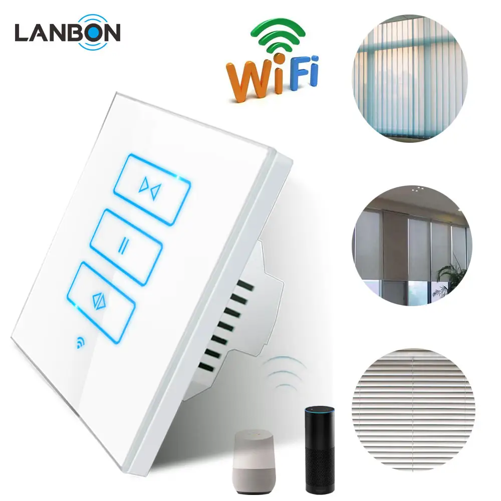 Lanbon Smart Curtain Wall Switch WiFi Wireless Remote Control home automation US/MX Roller Shutter Touch Switch