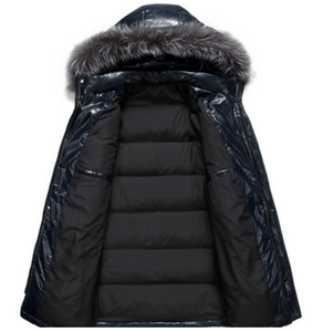 2020 giacca da uomo fresca giacca nera da uomo per inverni da uomo in pelliccia giacca invernale imbottita e giacca in piuma di pelle - Product Image 4