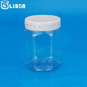 Hexagon Plastic Jar Sgs Food Grade Approval 700ml Hexagon Plastic Jar