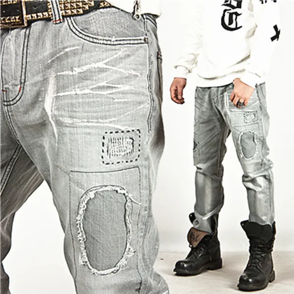 Street Extreme mens Distressed Semi-Baggy Jeans