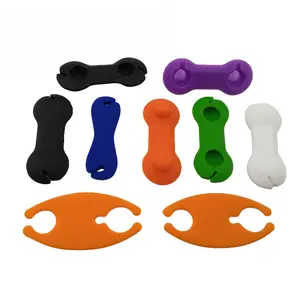 Colorful silicone earphone wire organizer cord holder/Customized silicone earphone cable winder