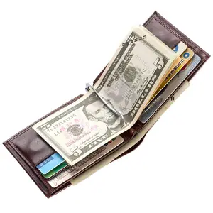 व्यक्तिगत अनुकूलित बटुआ चमड़े Mens पॉलिएस्टर अस्तर के साथ क्रेडिट कार्ड धारक स्लिम बटुआ पैसे क्लिप