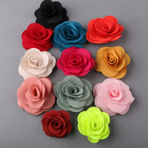 Bunga Kain Sifon Kecil Warna Polos Anak-anak Kustom Buatan Tangan 5.5Cm