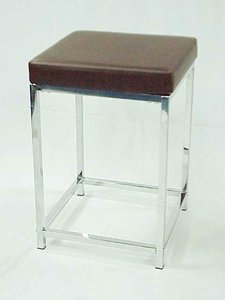 Tabouret élégant de conception moderne simple de cadre en métal avec le coussin blanc - Product Image 2