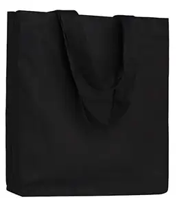 Bolsa de compras personalizada, bolsa de algodão calico orgânico preta