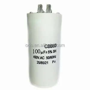 ODOELEC, lista de precios de condensador, 450V, 100UF, 4 pines, CBB60, condensador de Motor de CA