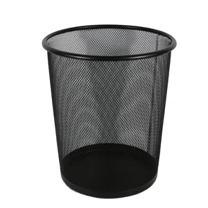 Eco-Vriendelijke Container Papier Recycle Iron Metalen Kleur Gecoate Draad Mesh Kantoor Prullenbak Afvalbak