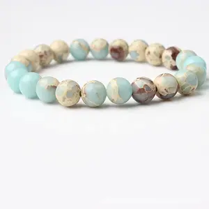 Fashion blue agate stone bracelet for wholesale N80968