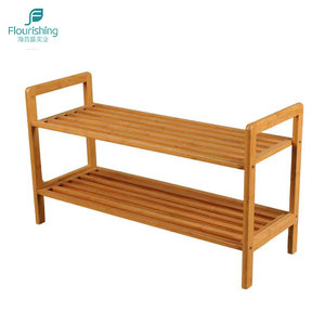 Multifuncional barato 2 niveles de pie de bambú estante <span class=keywords><strong>Zapatero</strong></span> exterior - Product Image 1