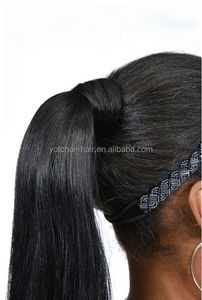 Profesional excelente calidad brasileña rizada afro rizado del pelo recto cola de caballo con cordón de te negro de las mujeres - Product Image 5