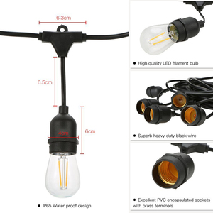 Nuevo Producto: Guirnalda de <span class=keywords><strong>Luces</strong></span> LED S14 de 48 Pies para Decoración <span class=keywords><strong>Exterior</strong></span>, Impermeable IP65, Serie Navideña - Product Image 3